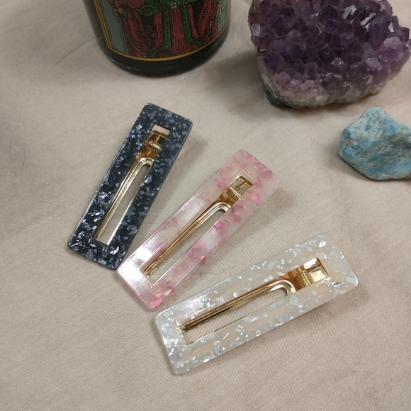 3pc Mother of Pearl Hair Clips - Picture 1 of 5